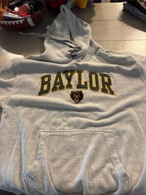 Baylor Gray Hooded Sweatshirt with Bear Logo